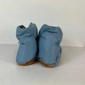 Vintage Eddie Bauer Blue Down Puffer Booties Camping Tent Slipper Boots Men Sz M Large 70s / 80s Eddie Bauer Blue Down Booties / 1970s Nylon  main image 3